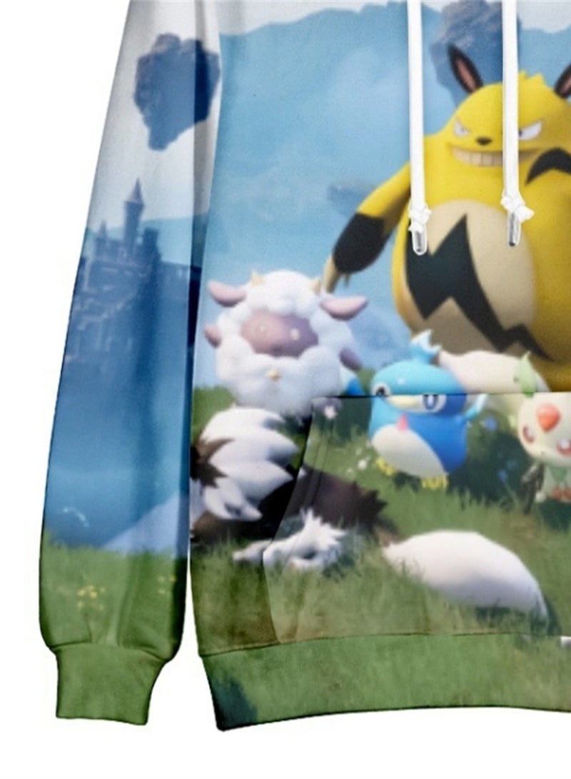 Palworld Phantom Beast Palu Animation Printed Hooded Sweatshirt for Adults and Children - Image 3