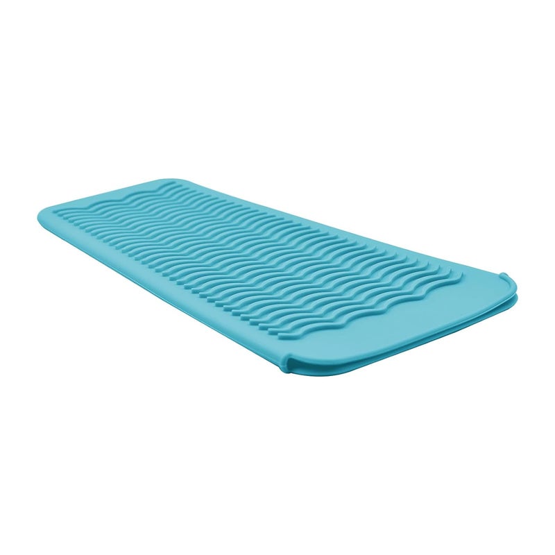 Silicone Heat Resistant Travel Mat Pouch for Hair Straighteners Curling Irons Wands and Hot Styling Tools Sky Blue 1 Pack