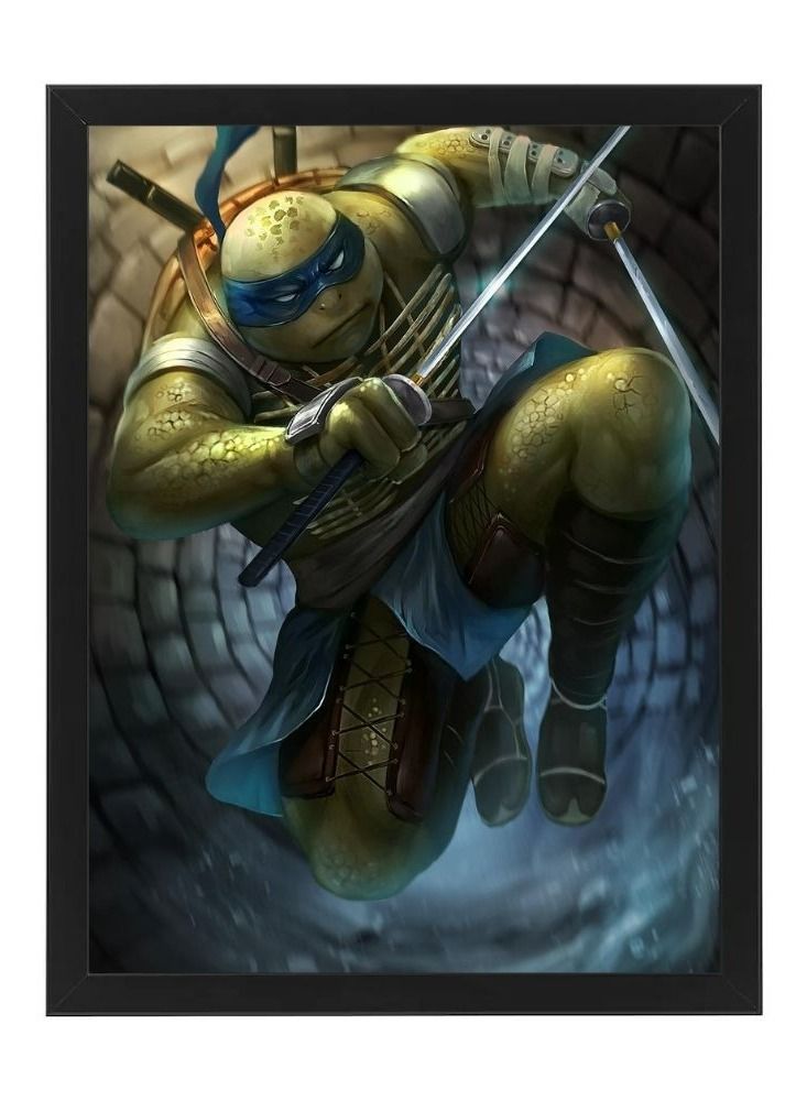 RKN Digital Wall Art Poster Frame Ninja Turtles Leonardo 30X40 cm - Image 2