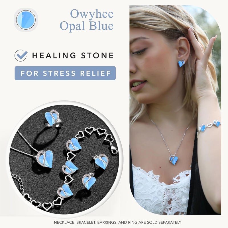 Leafael Valentine's Day Gift Necklaces for Women, Infinity Love Birthstone Heart Crystal Pendant, Birthday Anniversary Jewelry for Wife, Mom, and Her, Silver Plated, 18" + 2" Adjustable Chain - Image 4
