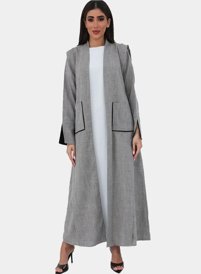 إلينا من دي ستايل عباية A-Line ميلانج من Elena by DStyle مع تفاصيل جيوب