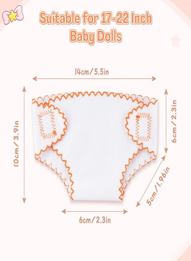 BABESIDE 4 Pcs Baby Doll Diapers, Babies Underwear for 12-15 Inch Dolls, Washable Diaper fit Doll, Baby Doll Accessories Babies Pretend Play Set for Kids - Image 2