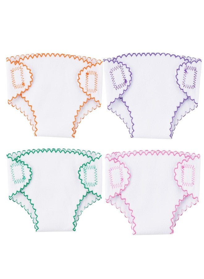 BABESIDE 4 Pcs Baby Doll Diapers, Babies Underwear for 12-15 Inch Dolls, Washable Diaper fit Doll, Baby Doll Accessories Babies Pretend Play Set for Kids - Image 1
