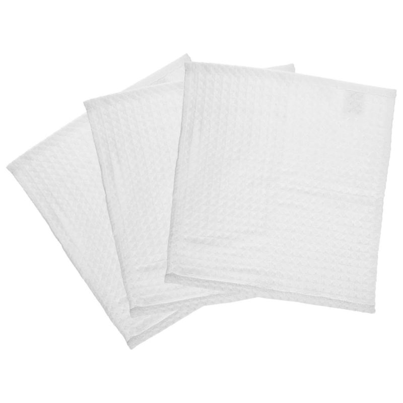 Soft Cotton Waffle Weave Face Cloths Reusable Makeup Remover Pads Set Of 3 - Image 2