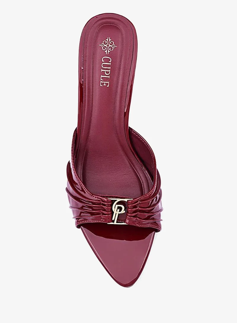 Cuple Maroon Cuple Elegant Heeled Sandals for Women for Women | Best Price UAE