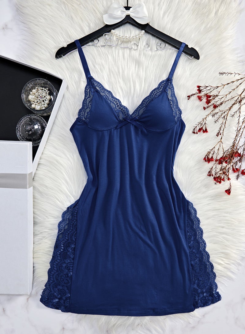 Nightwear Spaghetti Strap Nightgown Babydoll Dress - Image 1