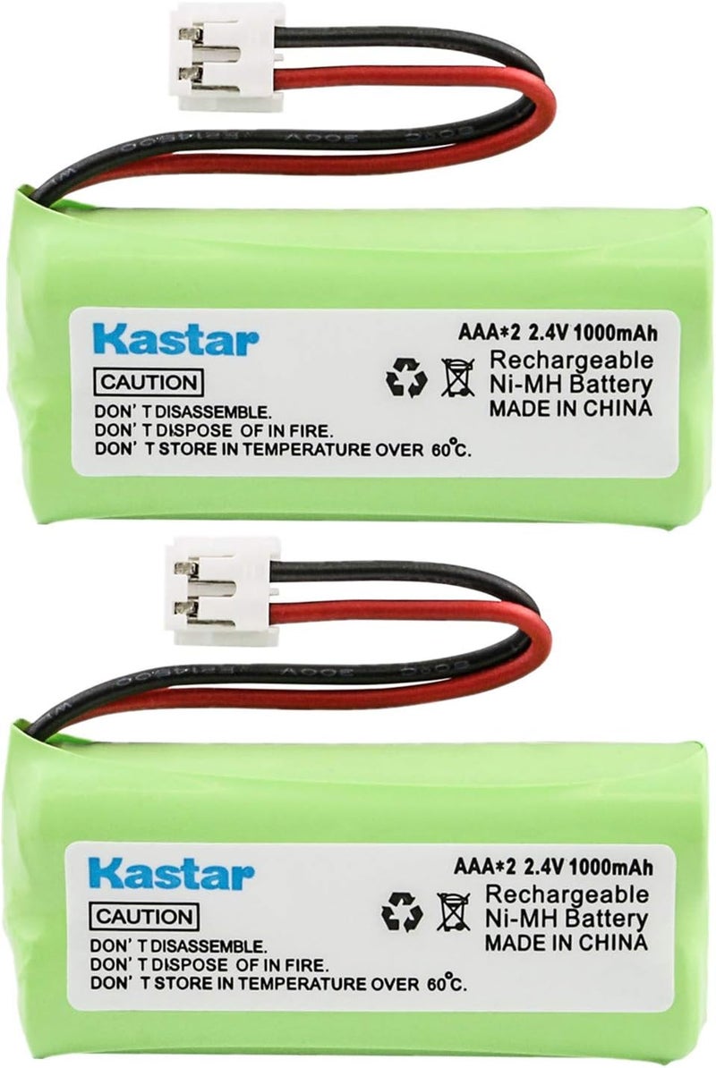 Kastar Kastar Battery 2Pack Replacement for ATT BT8001  BT8000  BT8300  BT184342  BT284342  BT18433  BT28433  BT1011  BT1022  BT10318913350089134401  BATT6010  Uniden BBTG0671011  - Image 1