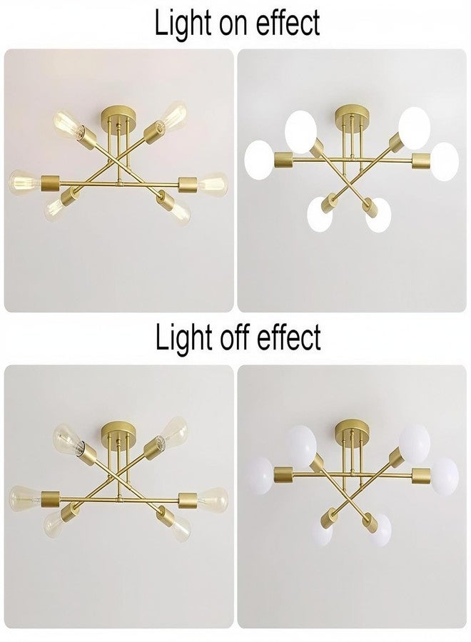 Murphy 6-Light Modern Gold Chandelier Ceiling Light | E27 Bulb Compatible Metal Fixture for Living Room, Bedroom & Dining Area (Bulb Not Included) | Pack of 1 - Image 4