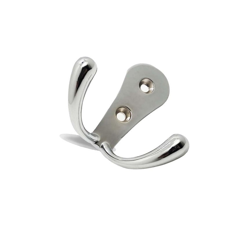 HYDERON Stainless Steel Finish Two-Pin Clothes Hanger Hook - Premium & Stylish Wall and Door Hook Rail for Hanging Clothes, Keys, and Towels (Pack of 4) - Image 4