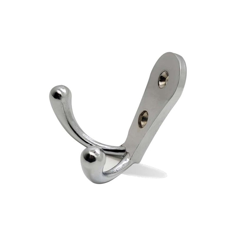 HYDERON Stainless Steel Finish Two-Pin Clothes Hanger Hook - Premium & Stylish Wall and Door Hook Rail for Hanging Clothes, Keys, and Towels (Pack of 4) - Image 3