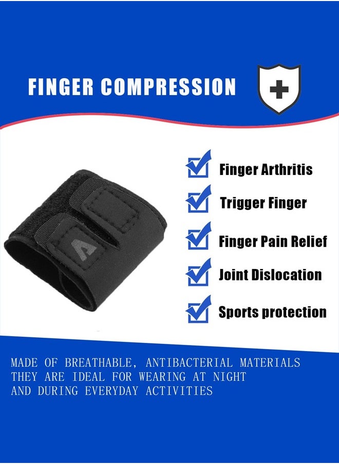 Finger Splints Finger Sleeves Protectors,Compression Elastic Adjustable Brace Buddy Wraps Straps Perfect for Sport Basketball Tennis Volleyball Badminton Black Two Finger