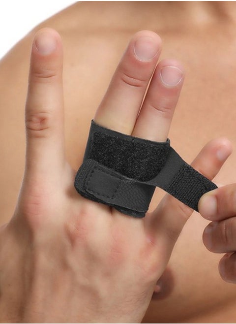 Finger Splints Finger Sleeves Protectors,Compression Elastic Adjustable Brace Buddy Wraps Straps Perfect for Sport Basketball Tennis Volleyball Badminton Black Two Finger