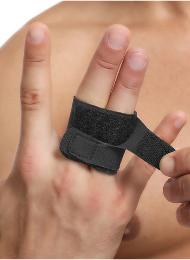 Finger Splints Finger Sleeves Protectors,Compression Elastic Adjustable Brace Buddy Wraps Straps Perfect for Sport Basketball Tennis Volleyball Badminton Black Two Finger