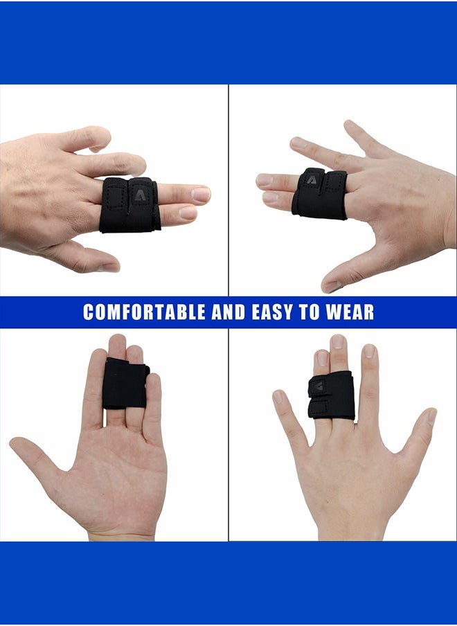 Finger Splints Finger Sleeves Protectors,Compression Elastic Adjustable Brace Buddy Wraps Straps Perfect for Sport Basketball Tennis Volleyball Badminton Black Two Finger