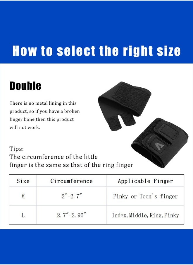 Finger Splints Finger Sleeves Protectors,Compression Elastic Adjustable Brace Buddy Wraps Straps Perfect for Sport Basketball Tennis Volleyball Badminton Black Two Finger