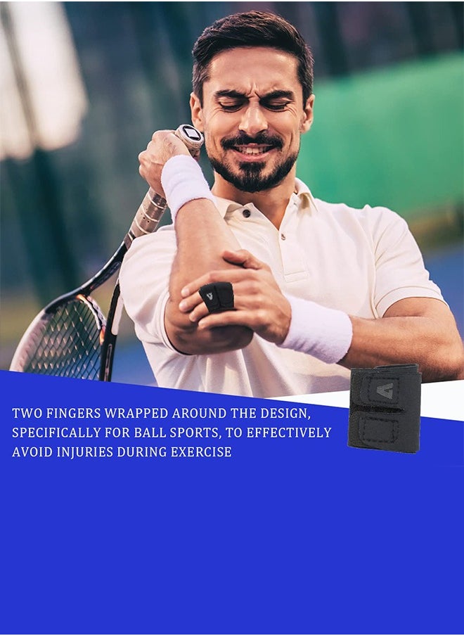 Finger Splints Finger Sleeves Protectors,Compression Elastic Adjustable Brace Buddy Wraps Straps Perfect for Sport Basketball Tennis Volleyball Badminton Black Two Finger