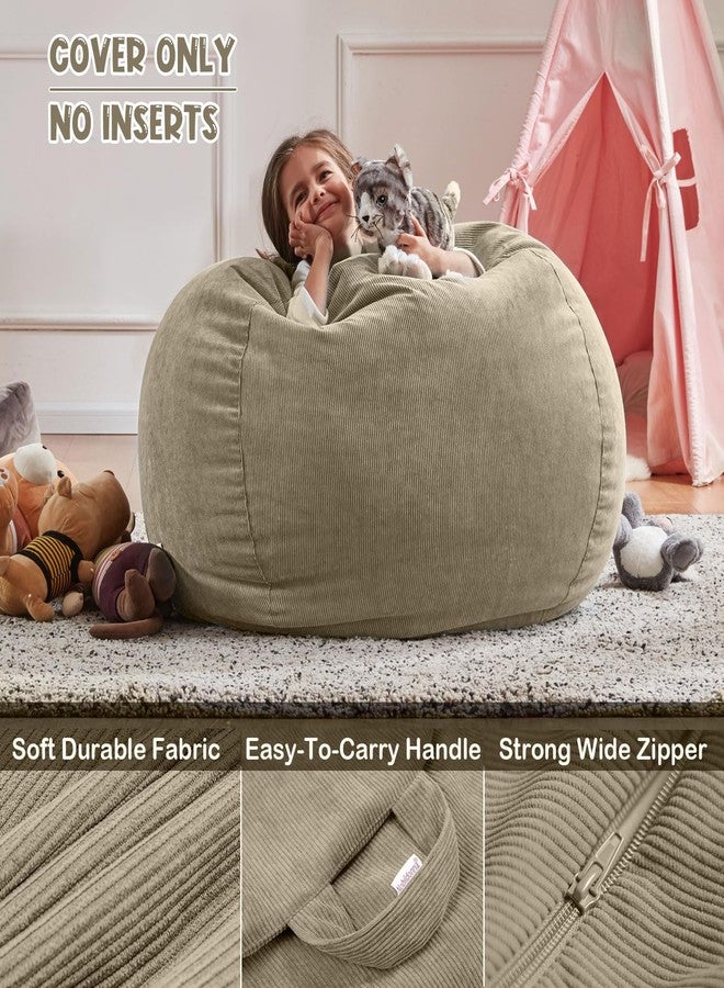Nobildonna Bean Bag Chair Cover (No Filler) for Kids and Adults,Beanbag Stuffed Animal Storage Without Filling Plush Toys Holder and Organizer Soft Premium Corduroy 200L - Image 3