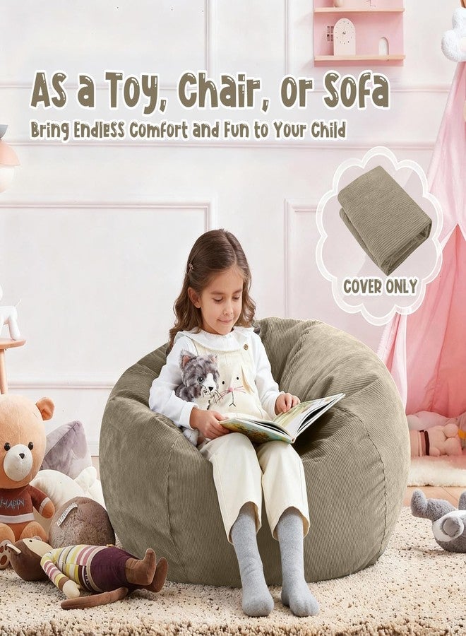 Nobildonna Bean Bag Chair Cover (No Filler) for Kids and Adults,Beanbag Stuffed Animal Storage Without Filling Plush Toys Holder and Organizer Soft Premium Corduroy 200L - Image 4