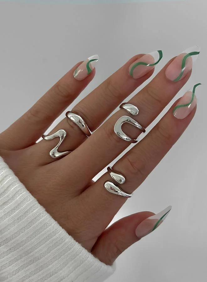 Take Two Take Two Set of 4 - Silver Tone Statement Rings