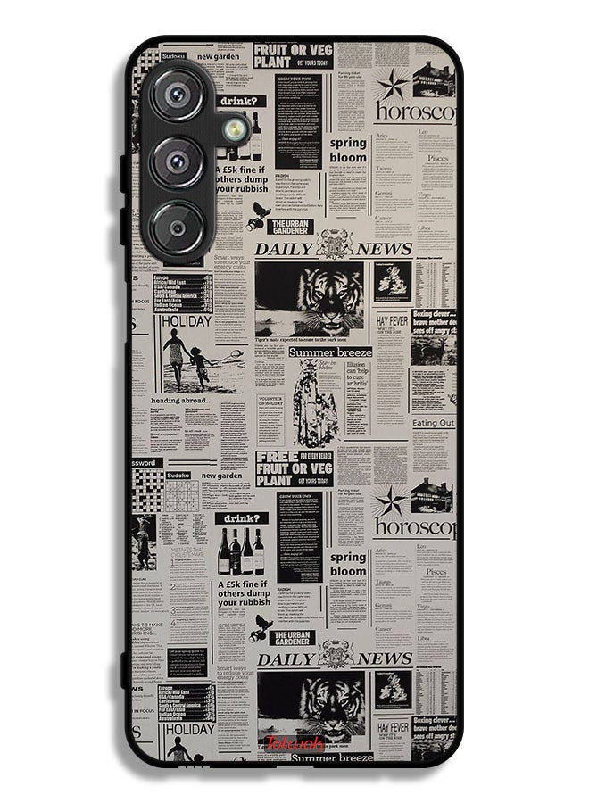 Tolwak Samsung Galaxy F36 Protective Case Cover Newspaper Recording - Image 1