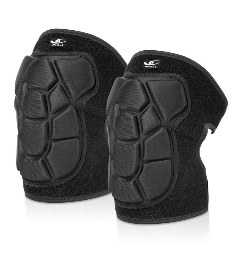 HiRui Flexible Knee Pads for Wrestling with Thick EVA Foam Padding | Anti-Slip Adjustable Collision Avoidance Knee Brace for Men Women Kids Dancers Volleyball Basketball Gardening (Black, Medium) - Image 1
