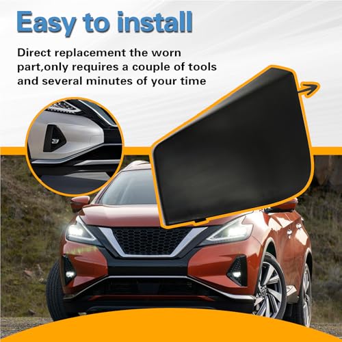 AOUTTUOA Black, Front Tow Hook Cover, Fit for Nissan Murano 2018 2019 2020 2021 2022 2023, 3.5L V6, Replace ‎622A0-9UF0H 622A09UF0H, Car Towing Hook Eye Hole Cover - Image 4