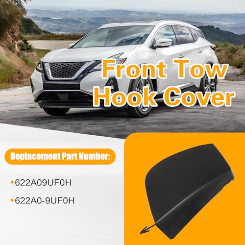 AOUTTUOA Black, Front Tow Hook Cover, Fit for Nissan Murano 2018 2019 2020 2021 2022 2023, 3.5L V6, Replace ‎622A0-9UF0H 622A09UF0H, Car Towing Hook Eye Hole Cover - Image 3