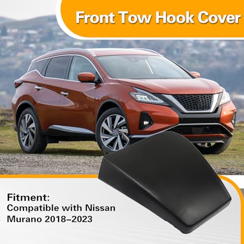 AOUTTUOA Black, Front Tow Hook Cover, Fit for Nissan Murano 2018 2019 2020 2021 2022 2023, 3.5L V6, Replace ‎622A0-9UF0H 622A09UF0H, Car Towing Hook Eye Hole Cover - Image 2