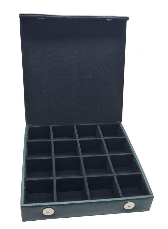 essart PU Leather jewelry Organizers Storage Box For Earring, Rings, Cufflinks, Chain, Bangle (10080-DF-Green) - Image 1