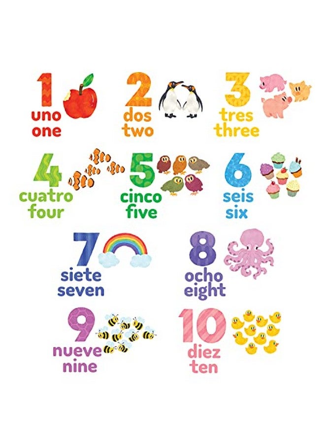 Decowall Ds2020Es Numbers Spanish + English Wall Decals Stickers Peel And Stick Removable Wall Stickers For Kids Nursery Bedroom Living Room - Image 1
