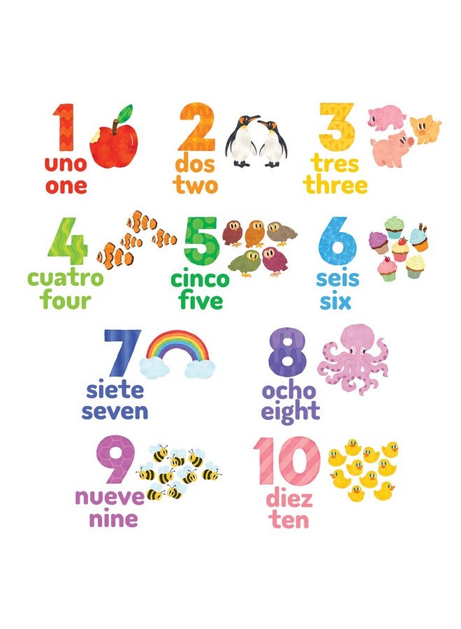 Decowall Ds2020Es Numbers Spanish + English Wall Decals Stickers Peel And Stick Removable Wall Stickers For Kids Nursery Bedroom Living Room - Image 2