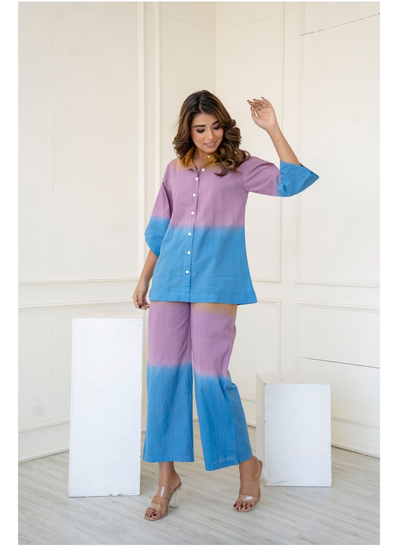 Generic Jenifry Indian Women Cotton Ombre Printed Co-ord Set  - Image 5