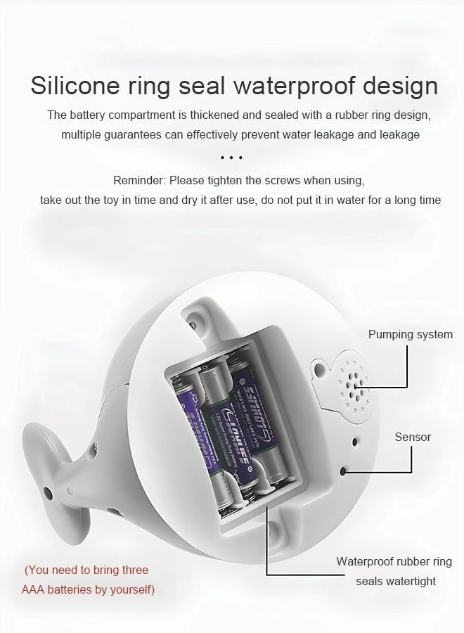 دوركو رشاشة الماء للحوت الكهربائية مع إضاءة LED وألعاب الاستحمام القابلة للشحن والحوض الرشاش الأوتوماتيكية لصديق الحمام الإبداعي - Image 4