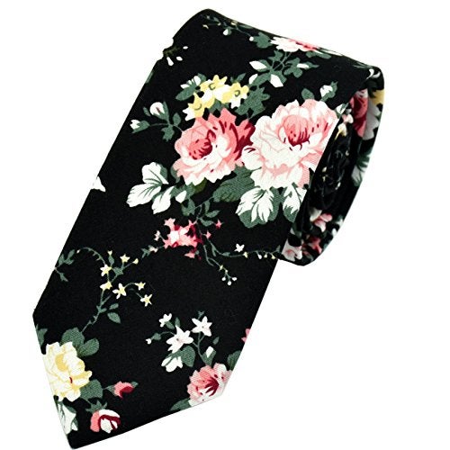 Geek-M Men's Fashion Causal Cotton Floral Printed Tie Necktie Skinny Ties for Men Pack of 4 - Image 5