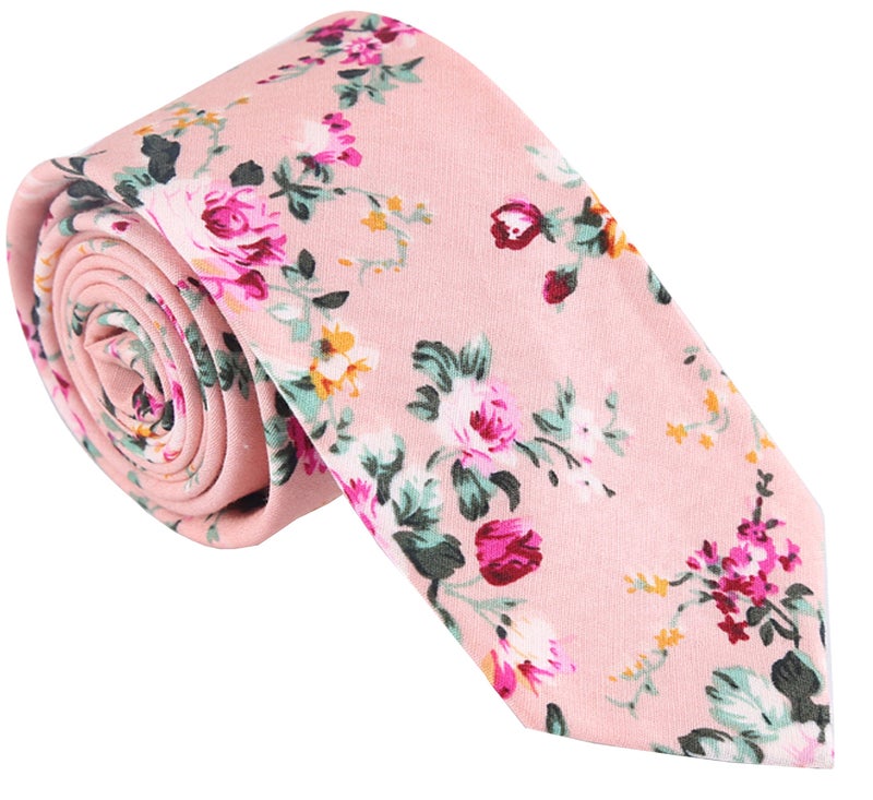 Geek-M Men's Fashion Causal Cotton Floral Printed Tie Necktie Skinny Ties for Men Pack of 4 - Image 4