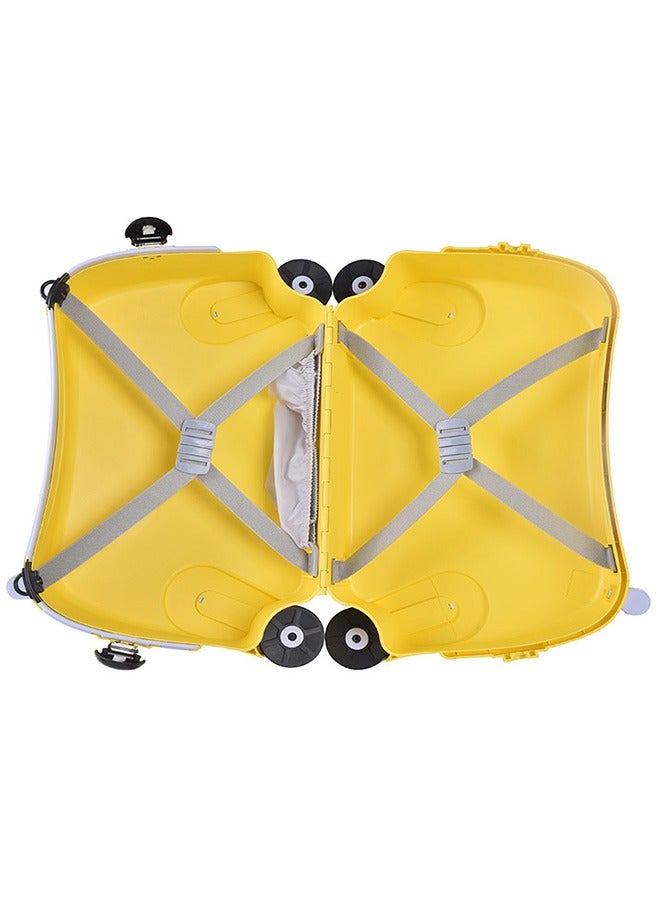 BLOOMING TIME Yellow Puppy Children's Suitcase Can Be Single Shoulder Strap Roller Can Be Ridden And Pulled Yellow - Image 2