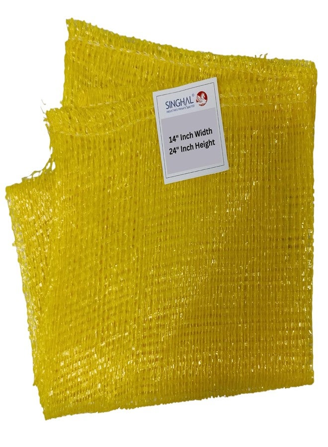SINGHAL PP Mesh Storage Bags 14x24 Inch with Drawstring, Yellow Color | Up to 15kg Capacity Great for Packaging Produce, Vegetables and Fruit | Multipurpose Bora, Bori (5) - Image 2