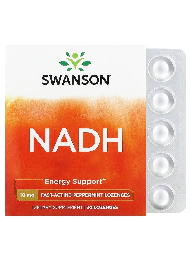 Swanson, NADH, Peppermint, 10 mg, 30 Lozenges - Image 1