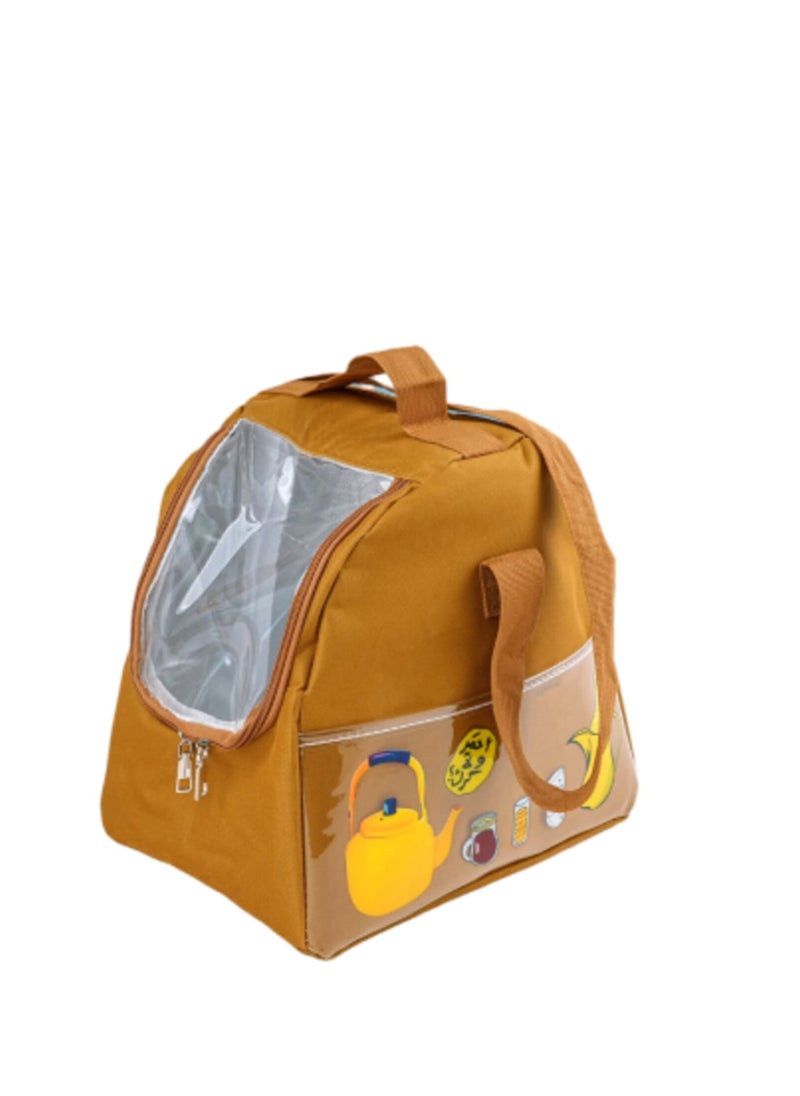 BASURRAH Canvas Bag Basket for Tea, Coffee and Dallah Thermos for Travel Beige  - Image 4