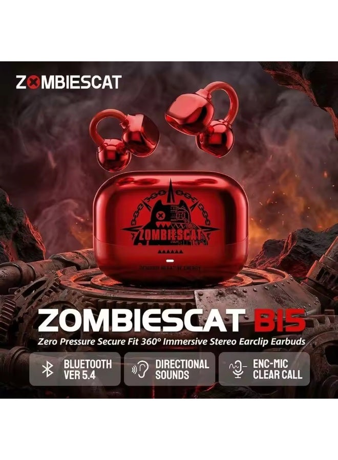 ZOMBIESCAT B15 Clip-on Earbuds Non-In-Ear Wireless Bluetooth Headphones Fashion Painless Sports Running Headset 24H - Image 1