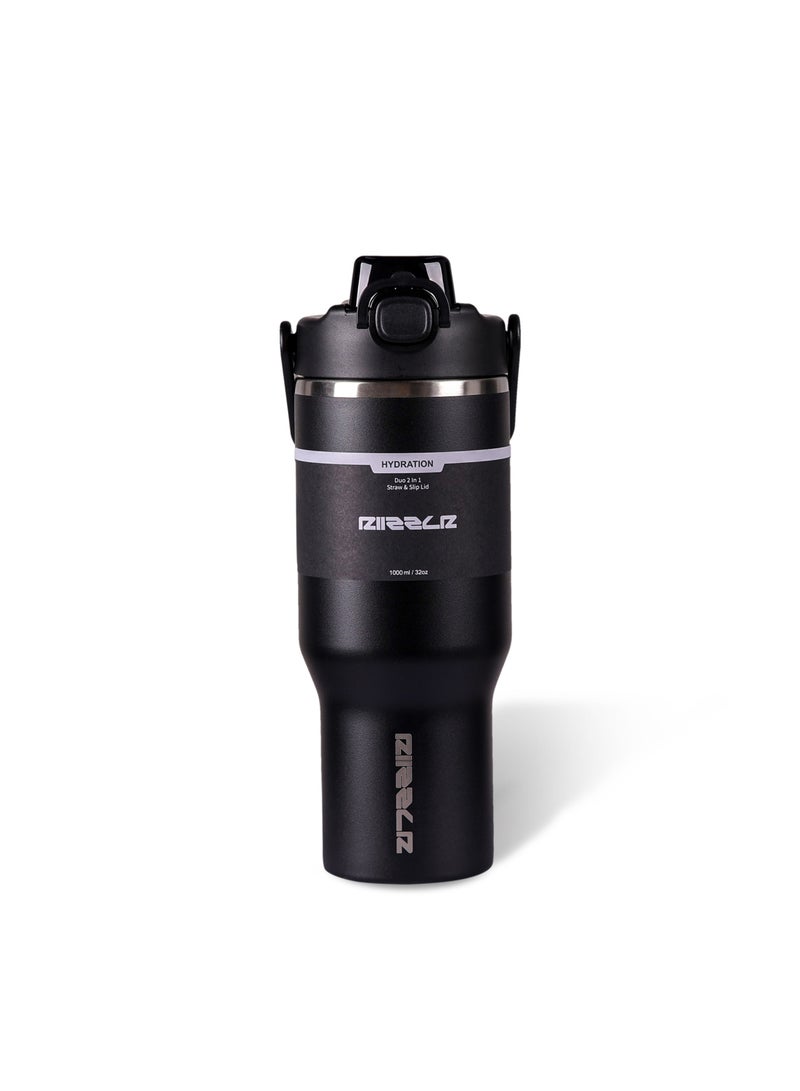 RIIZZLR® 1000ml Insulated Water Bottle Tumbler with 2-in-1 Straw & Sip Lid – Stainless Steel Vacuum Flask, Double Wall, BPA-Free, Leakproof, Wide Mouth, Keeps Drinks Hot 12H / Cold 24H - Image 2