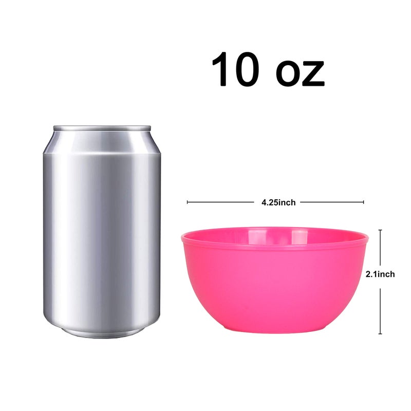 Youngever 9 Pack 10 Ounce Plastic Bowls  Kids Plastic Bowls  Set of 9 (9 Peach Colors) - Image 3