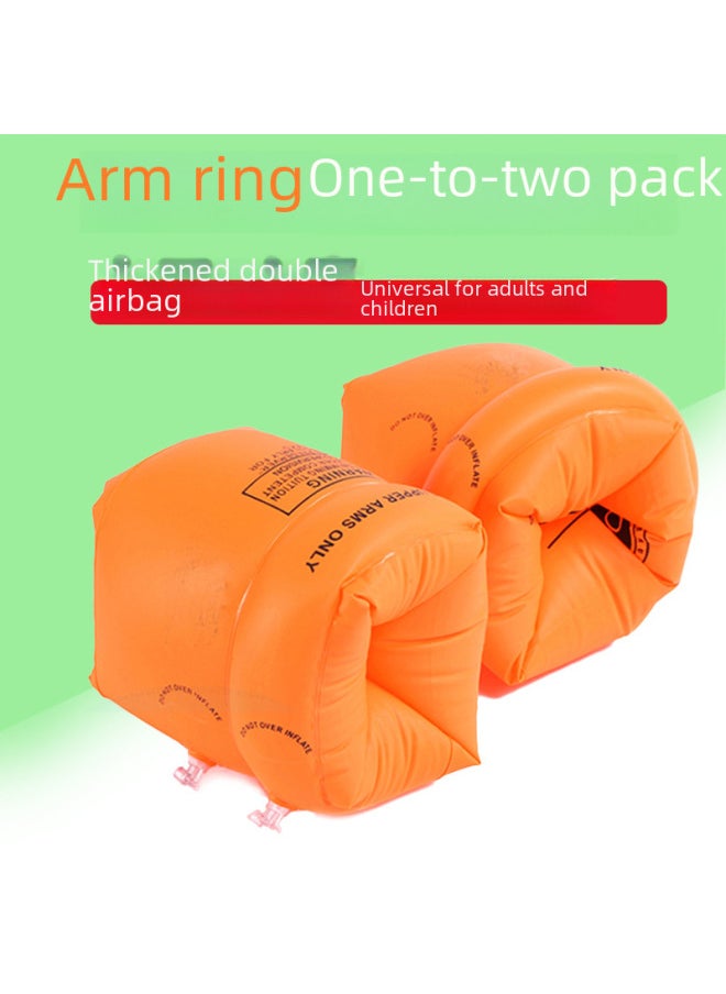 Generic - Thickened Inflatable Floating Sleeves Adult Double Airbag Safety Swimming Arm Ring Infant Floating Ring Double Layer-Outer Diameter After Inflation:Opp Bag Packing 24*19cm-Inside Diameter After Inflation:Water Sleeve (Blue) - Image 1