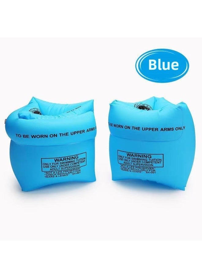 Generic - Thickened Inflatable Floating Sleeves Adult Double Airbag Safety Swimming Arm Ring Infant Floating Ring Double Layer-Outer Diameter After Inflation:Opp Bag Packing 24*19cm-Inside Diameter After Inflation:Water Sleeve (Blue) - Image 1