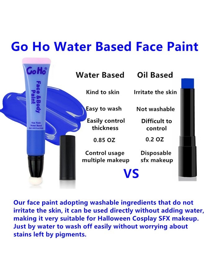 Go Ho قلم طلاء وجه رمادي فاتح (0.85 أونصة) طلاء جسم كريمي مائي قابل للغسل، خافي عيوب سائل، يغطي بدون زيت، مكياج هالوين وكوسبلاي وSFX - Image 5