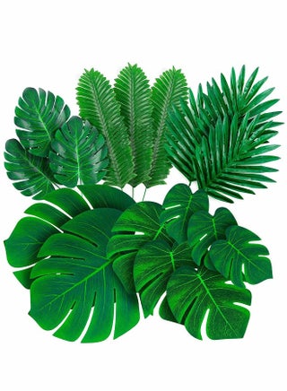 Palm Leaves Artificial Tropical Monstera, 84 Pcs 6 Kinds Large and Small, Green Fake Palm Leaf Decorations, with Stems for Jungle, Party, Table Decoration, Wedding Birthday Theme Party. - pzsku/Z3079A8B9A8C3255C9D9FZ/45/1745432993/9c1ed523-e181-4088-aead-61c8715909f2