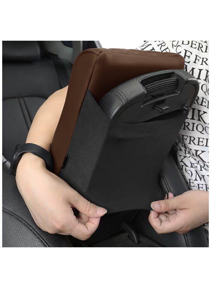Generic Car Central Control Pad Leather Car Center Console Cover with Tissue Holder And Pockets  - Image 2