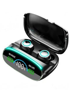 Generic M38 wireless earphones that work with Bluetooth technology, water resistant, with touch control, LED screen, with high-resolution microphone, internal power bank, and digital indicator  - Image 1