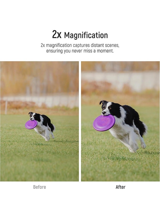 suitable for 17mm threaded back plate, 2x magnification is compatible with SmallRig NEEWER iPhone Samsung mobile phone cage case, comes with 17mm lens adapter, LS-41 - Image 4