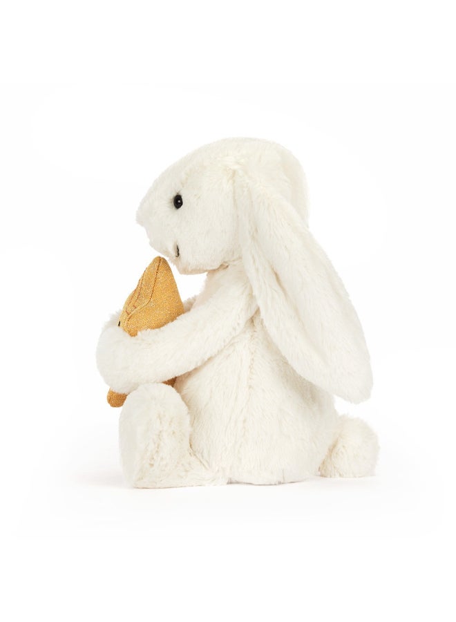 Jellycat دمية جليكات أرنب كريمي مع نجمة، لعبة محشوة فائقة النعومة تحمل نجمة ذهبية، هدية مريحة لطيفة للأطفال، الرضع وجامعي التحف، 31 سم - Image 2